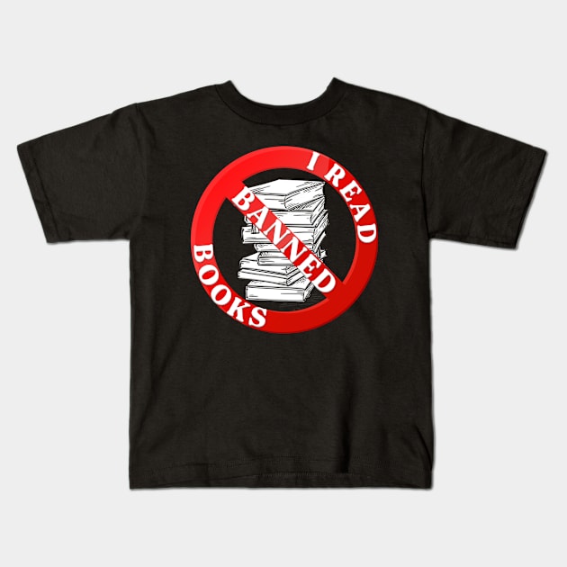 Bibliophile Book Nerd I Read Banned Books Kids T-Shirt by CardRingDesign